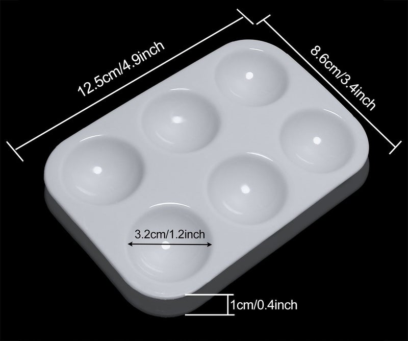 Penta Angel Art Paint Tray Palette 3Pcs 6 Well Plastic Rectangular Paint Tray for Watercolor Painting - Image 2